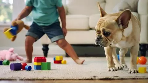 AI Video from prompt: A funny, heartwarming video of a French Bulldog 