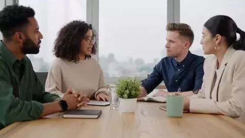 AI Video from prompt: Discussion pf group of 4 people