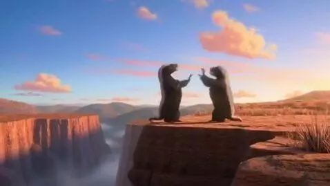 AI Video from prompt: Fight between two honey badgers on the top of th