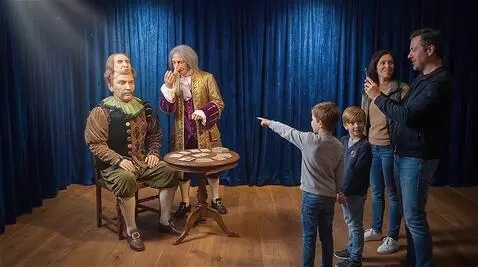 AI Video from prompt: The figures near the round table shouldn't move;