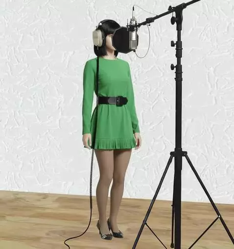 AI Video from prompt: The camera rotates around the woman, the camera 