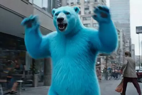AI Video from prompt: The hero of the video is a real polar bear, but 