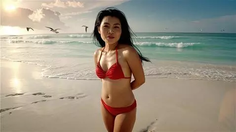 AI Video from prompt: Cambodian woman wearing a bikini