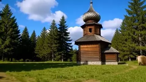 AI Video from prompt: grizzly bear runs to the right. We fly past a ch