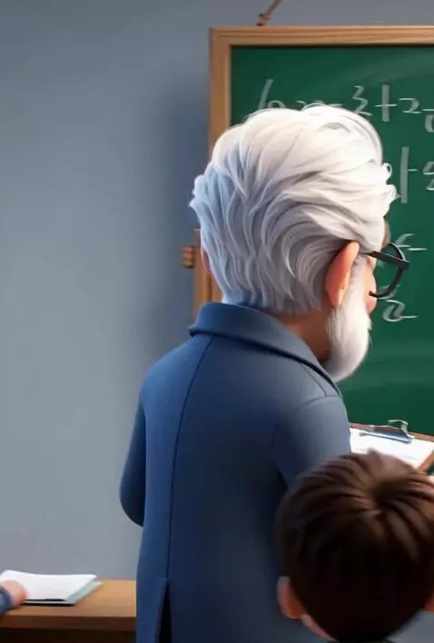 AI Video from prompt: Teaching something on backboard in classroom