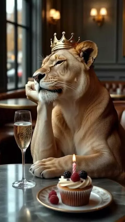 AI Video from prompt: Dreams, smiles and raises a glass of wine