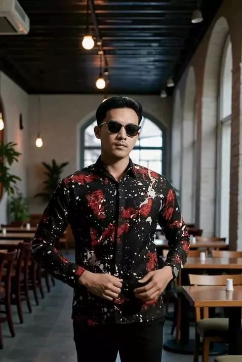 AI Video from prompt: he poses like a model