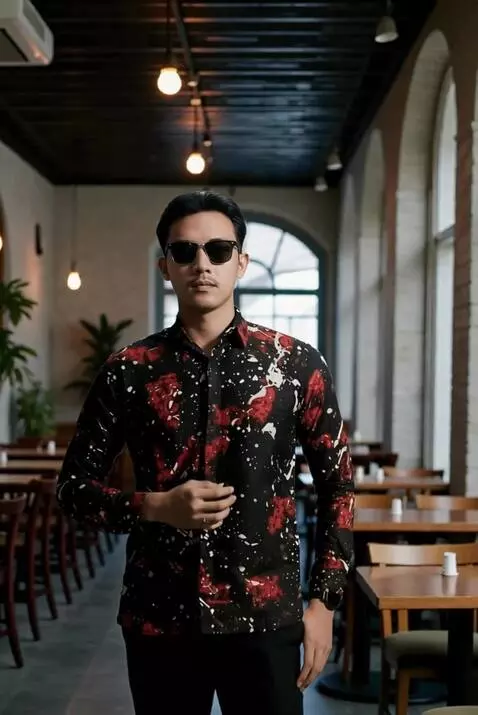 AI Video from prompt: he stroked the shirt gently