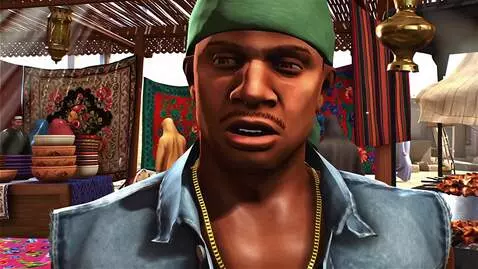 AI Video from prompt: A cinematic close-up of CJ from GTA San Andreas 