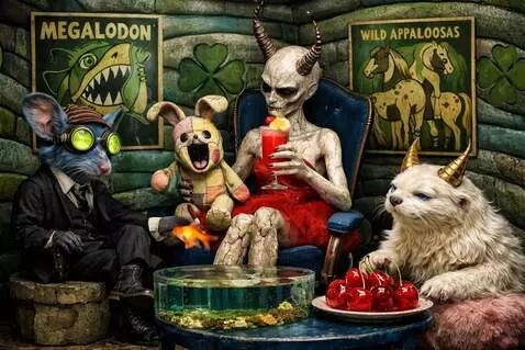 AI Video from prompt: The rat smokes and removes the fish from the fis