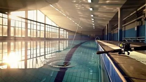 AI Video from prompt: Fishing swimming pool