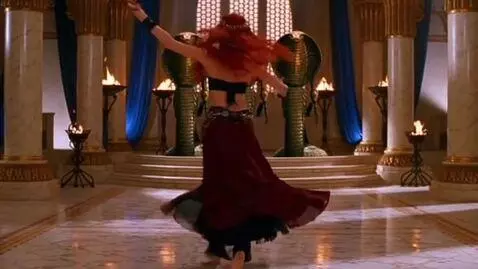 AI Video from prompt: A red-haired girl with a hair chain, a spiked co