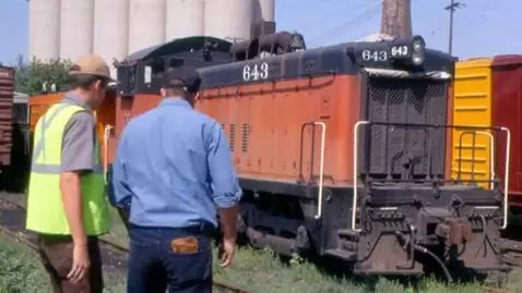 AI Video from prompt: Railroad crew came on duty walking to their dies