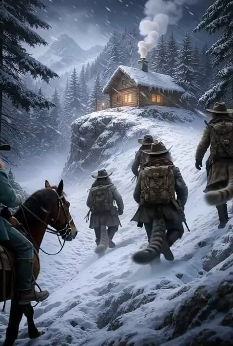 AI Video from prompt: Cowboys on horseback, the surrounding Sharif, ar