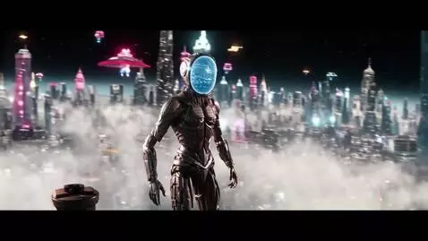 AI Video from prompt: A view from a height with a U-turn. Futuristic a