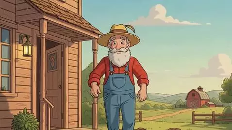 AI Video from prompt: Farmer walks very confidently in a slow motion, 