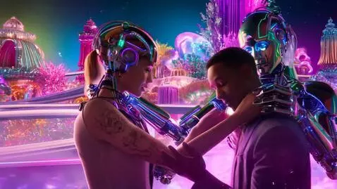 AI Video from prompt: {
  "style": "Psychedelic sci-fi romance",
  "an