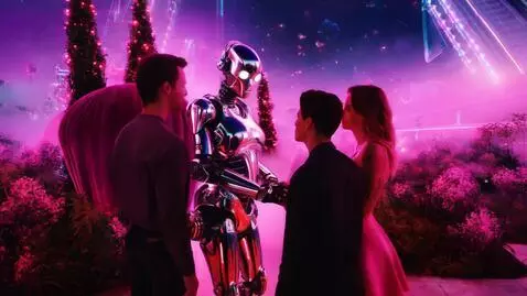 AI Video from prompt: {
  "style": "Psychedelic sci-fi romance",
  "an