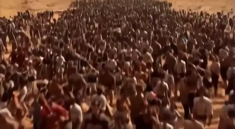 AI Video from prompt: Video of the Exodus of the children of Israel
