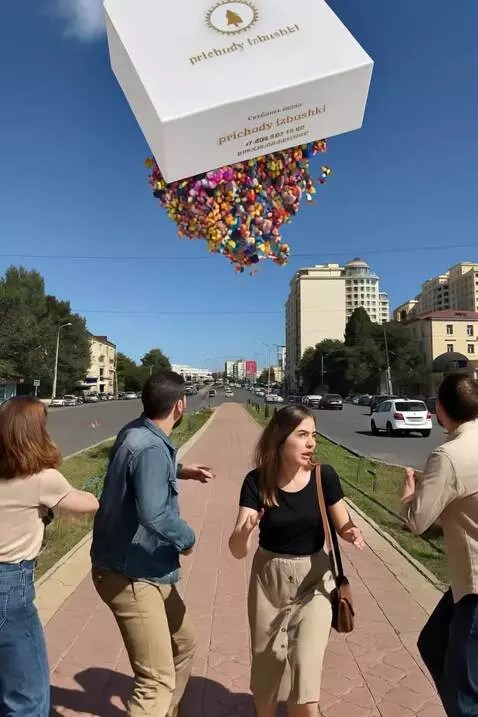 AI Video from prompt: A realistic daytime city street scene with a blu