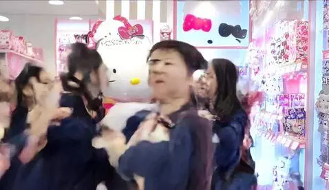 AI Video from prompt: grainy blurry CCTV footage of Japanese teenagers