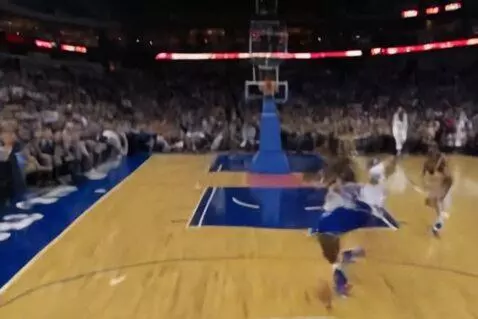 AI Video from prompt: Create a video of michael jordan dunking on lebr