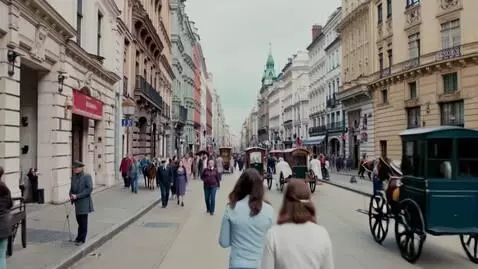 AI Video from prompt: An impressionist painting of a bustling city str
