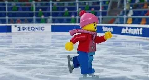 AI Video from prompt: a lego man ice skating