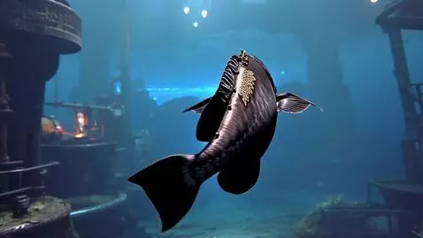 AI Video from prompt: Black fish steampunk