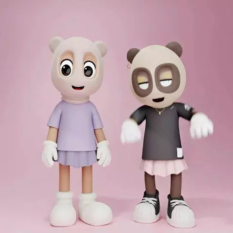 AI Video from prompt: 万歳をしてジャンプする。鼻と口なし
