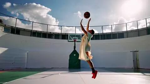 AI Video from prompt: John the Baptist dunking on someone in basketbal