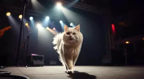 AI Video from prompt: Cat is singing a song