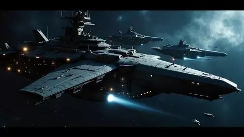 AI Video from prompt: military fleet in deep space. cinematografic rea