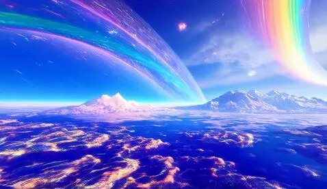 AI Video from prompt: **"Rainbow Storm Over Fantasy Earth"**  
*Prompt
