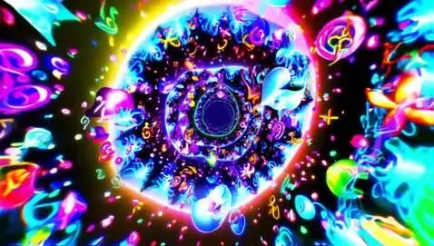 AI Video from prompt: A psychedelic vortex bursting with kaleidoscopic