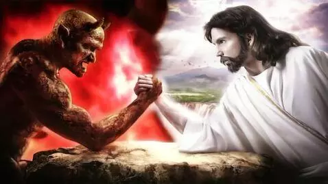 AI Video from prompt: our inner battle between good and evil, in the e