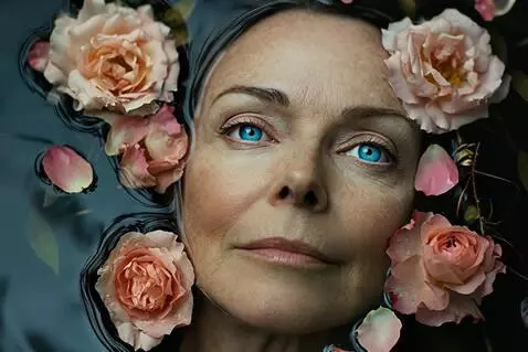 AI Video from prompt: A cinematic close-up of a 50-year-old woman lyin