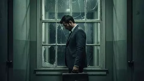 AI Video from prompt: A subtle camera pan across the cracked window. T