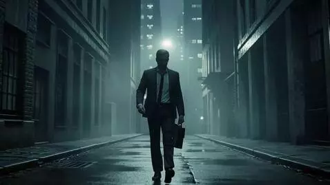 AI Video from prompt: A tracking shot from behind the man as he walks 