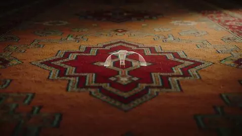 AI Video from prompt: Smooth cinematic glide over an ornate Persian ca