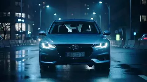 AI Video from prompt: Driving at high speed in a car on a city avenue 