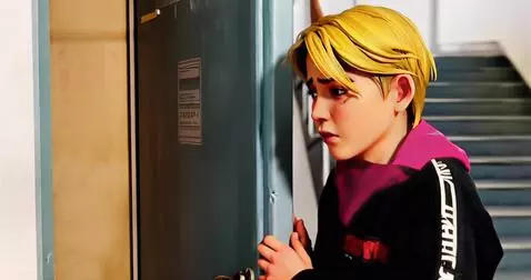 AI Video from prompt: The guy in the entrance. He's got anxiety. He's 