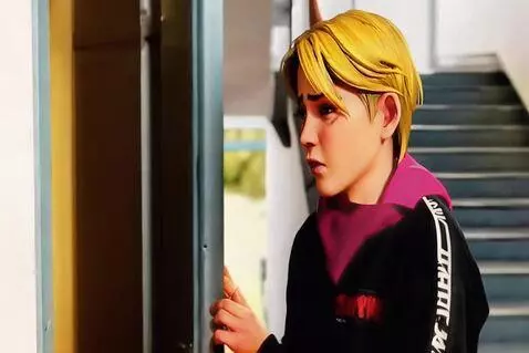 AI Video from prompt: The guy in the entrance. He's got anxiety. He's 