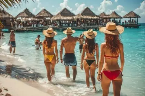 AI Video from prompt: The 3 Women Walking on the beach with confidence