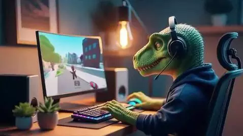 AI Video from prompt: dinosaur is playing roblox