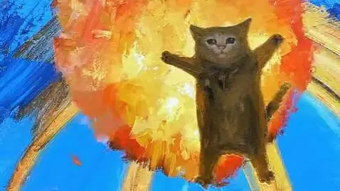 AI Video from prompt: the explosion you see in the background and the 