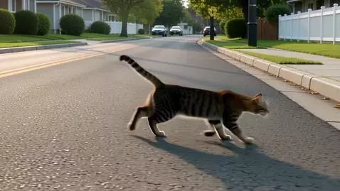 AI Video from prompt: Cat running on the road