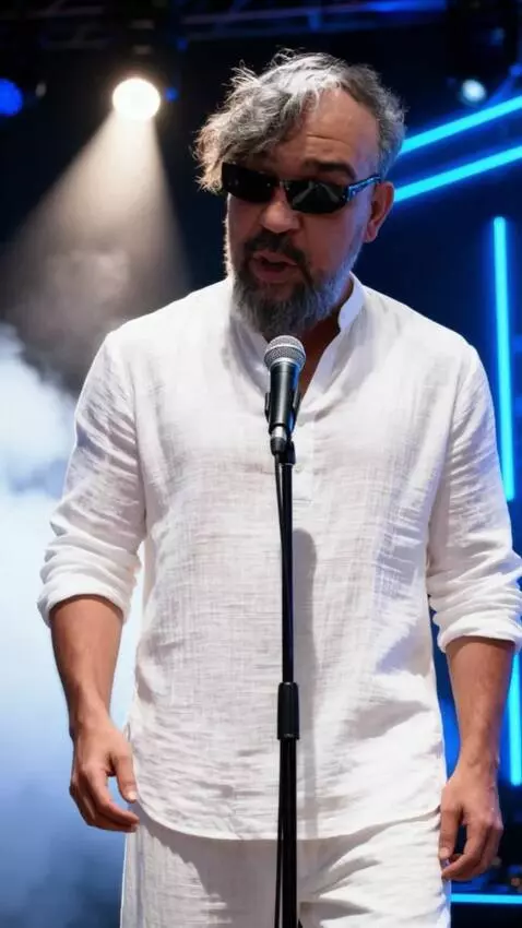 AI Video from prompt: A realistic video. A man with an exact replica o