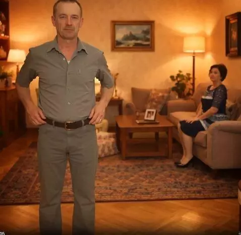 AI Video from prompt: The man removes the belt from his belt