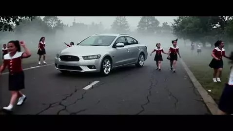 AI Video from prompt: Circle Les green on an abandoned road stands a n